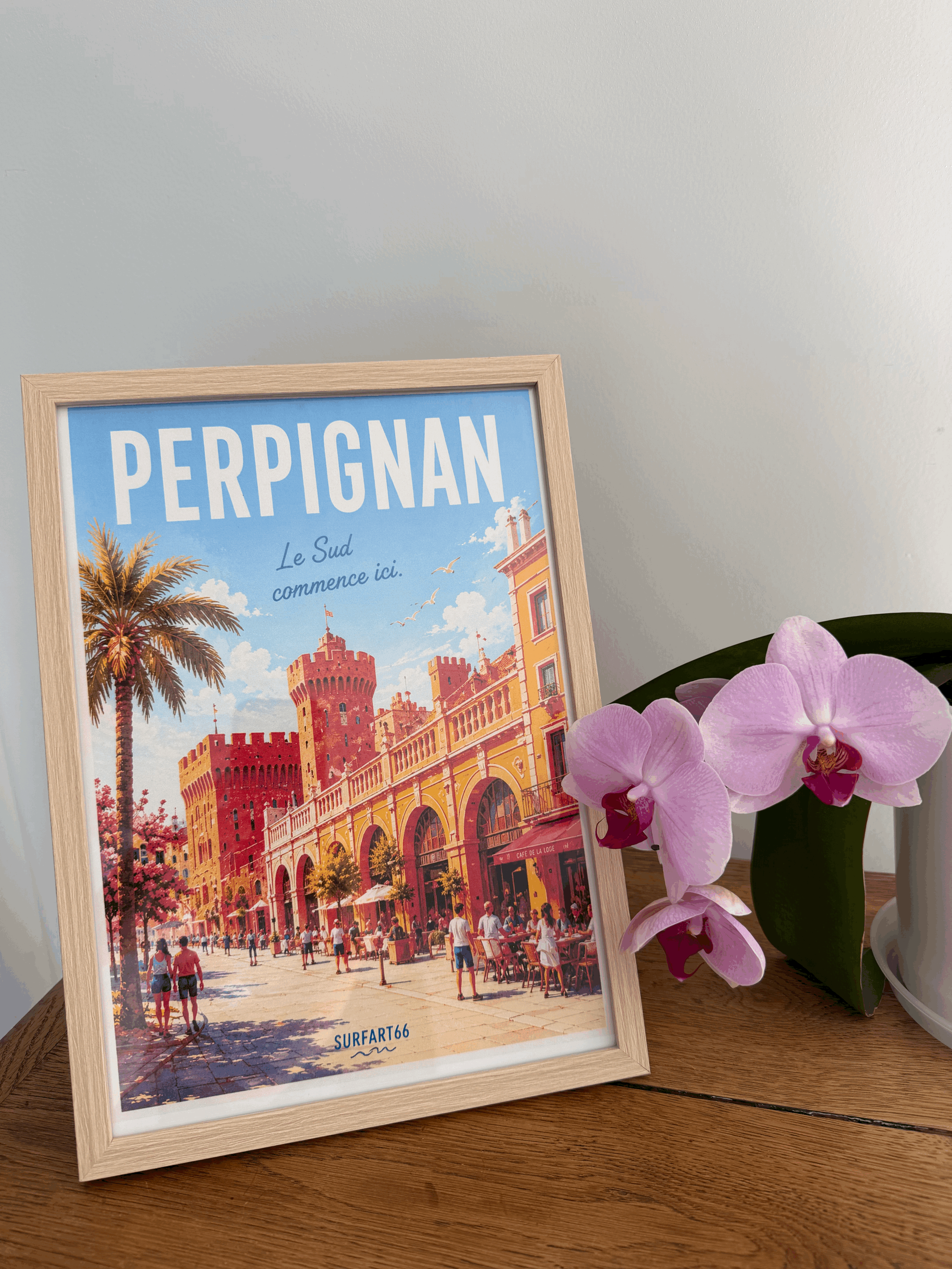 Affiche vintage Perpignan Surfart66
