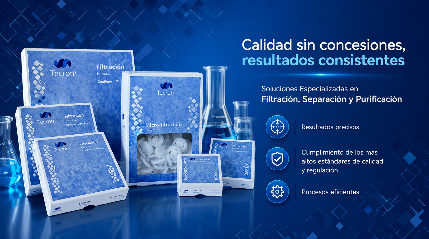 Soluciones TECROM para filtración, separación y purificación