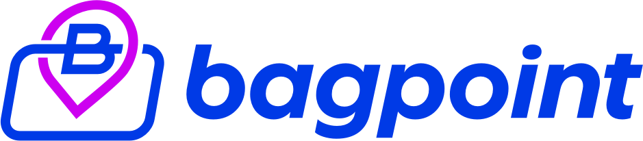 The Bagpoint logo featuring a stylized camera with a location pin and the word 'bagpoint' in blue text.