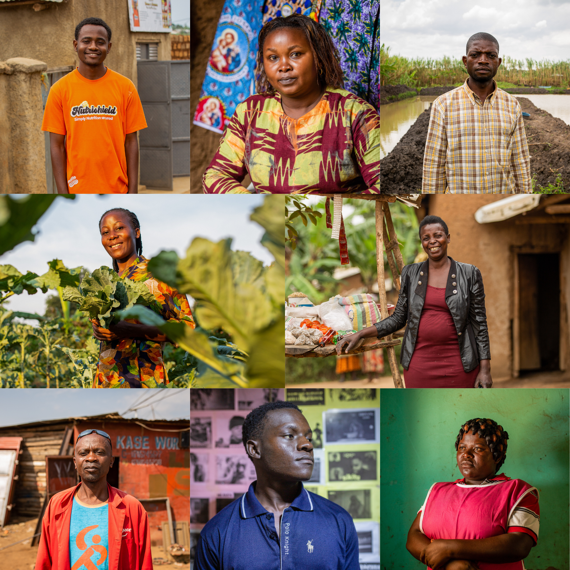 Collection of images of the 8 refugees featured