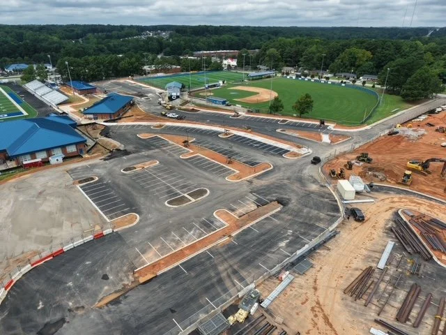 high school paved parking lot