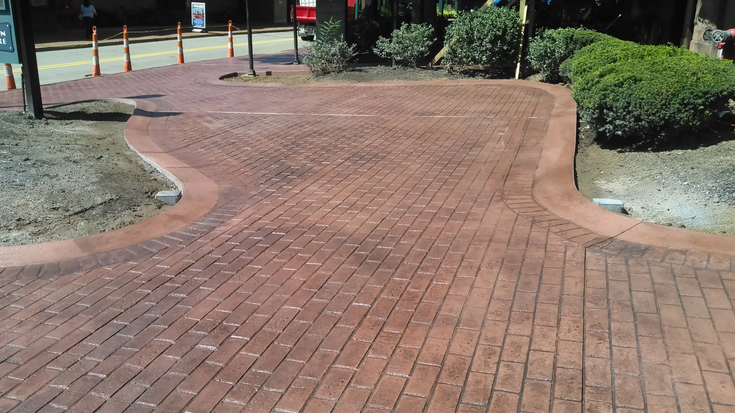 Station Square - Red Brick Stamped Concrete