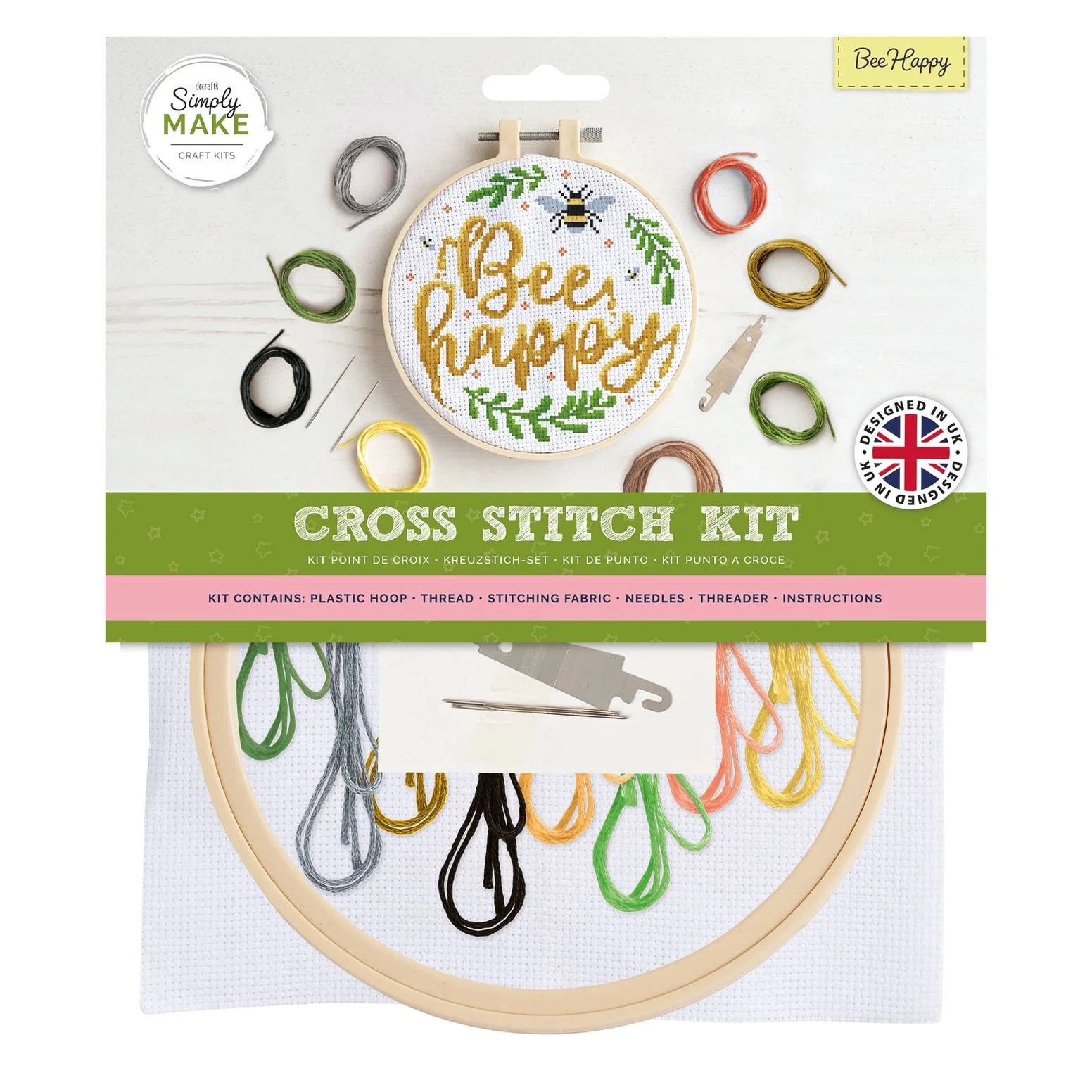 Simply Make Cross Stitch Craft Kit - Bee Happy Design