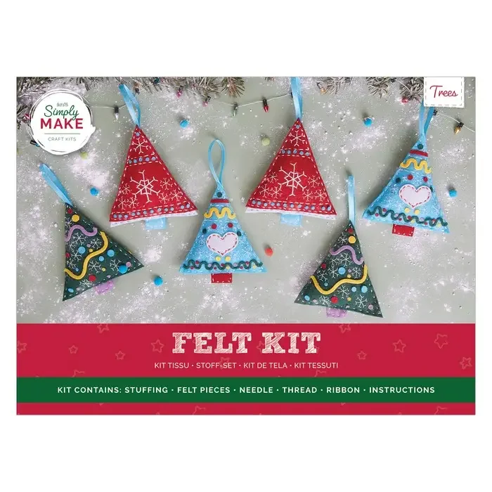 Simply Make Felt Christmas Craft Kit, Trees