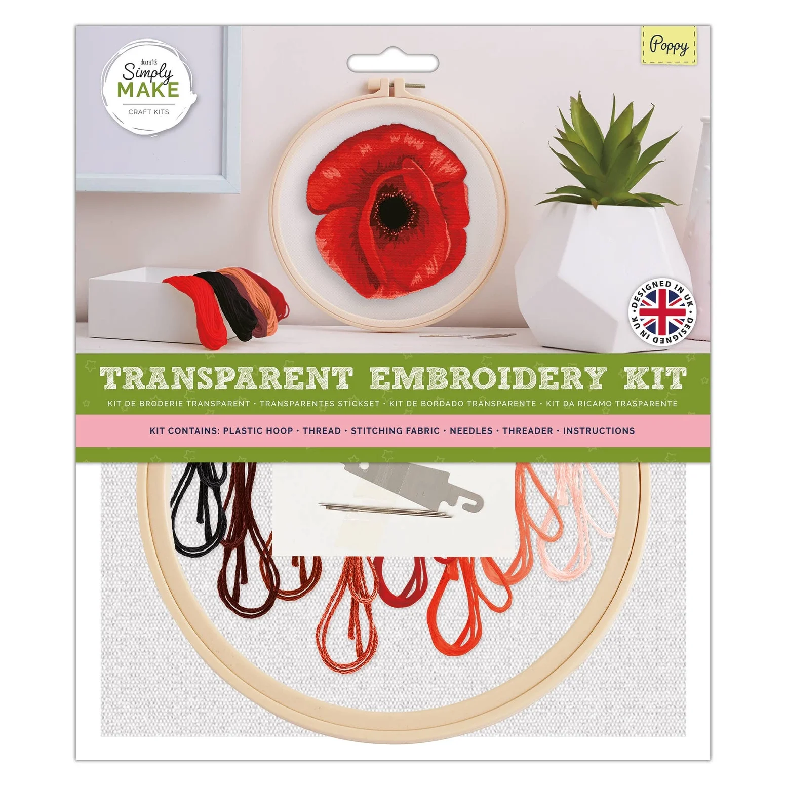 Simply Make Embroidery Kit - Poppy