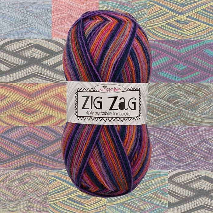 King Cole Zig Zag 4ply sock yarn