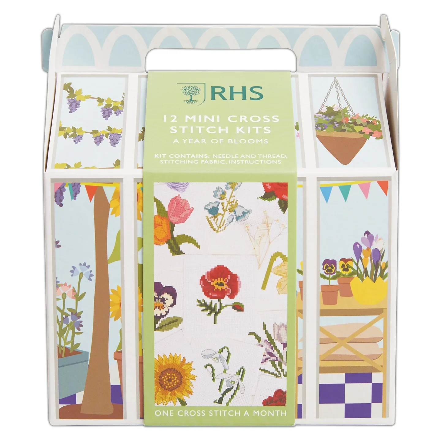 RHS Mini Cross Stitch Kits, 12 Months of Cross Stitch