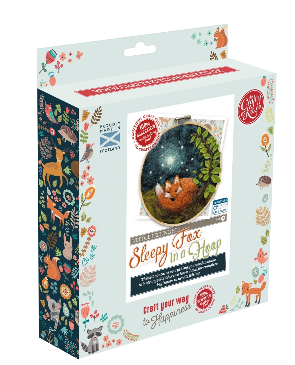 Paint with Wool: Sleepy Fox in A Hoop Needle Felt Craft Kit