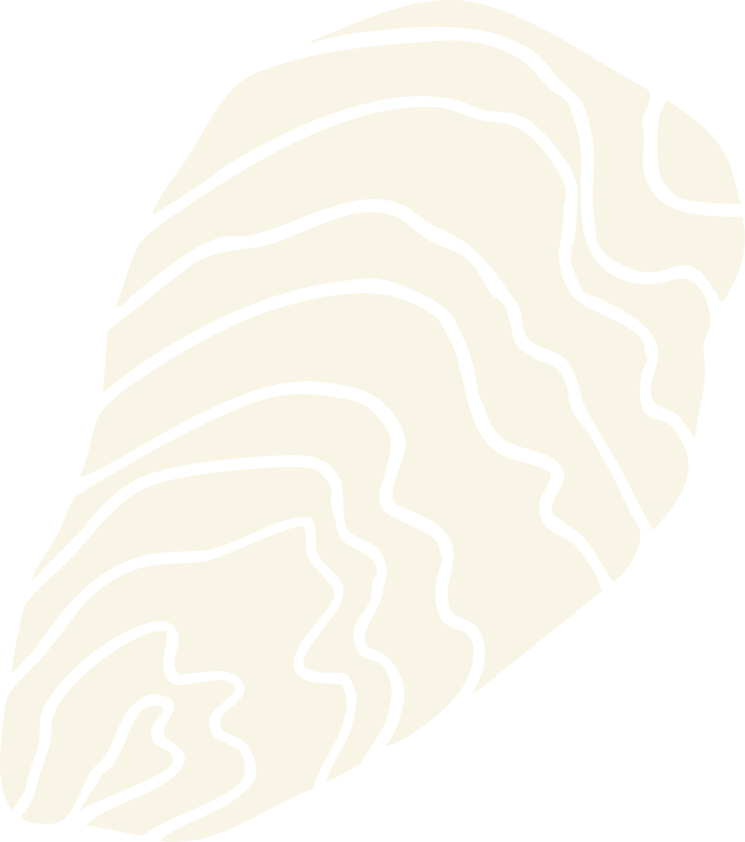 Line drawing of a leaf with prominent veins.