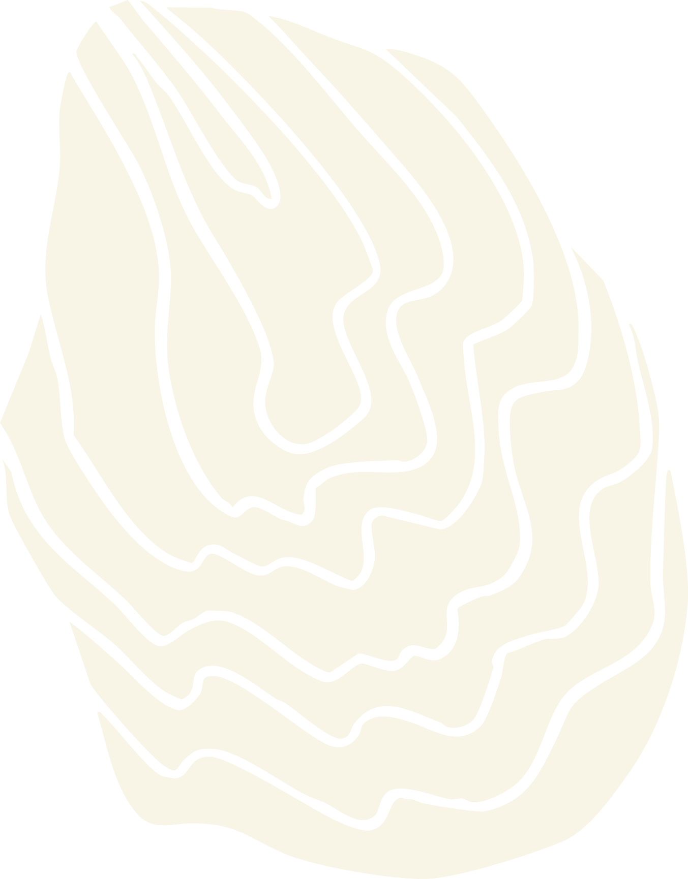 Black and white illustration of a sliced onion showing its layered structure.