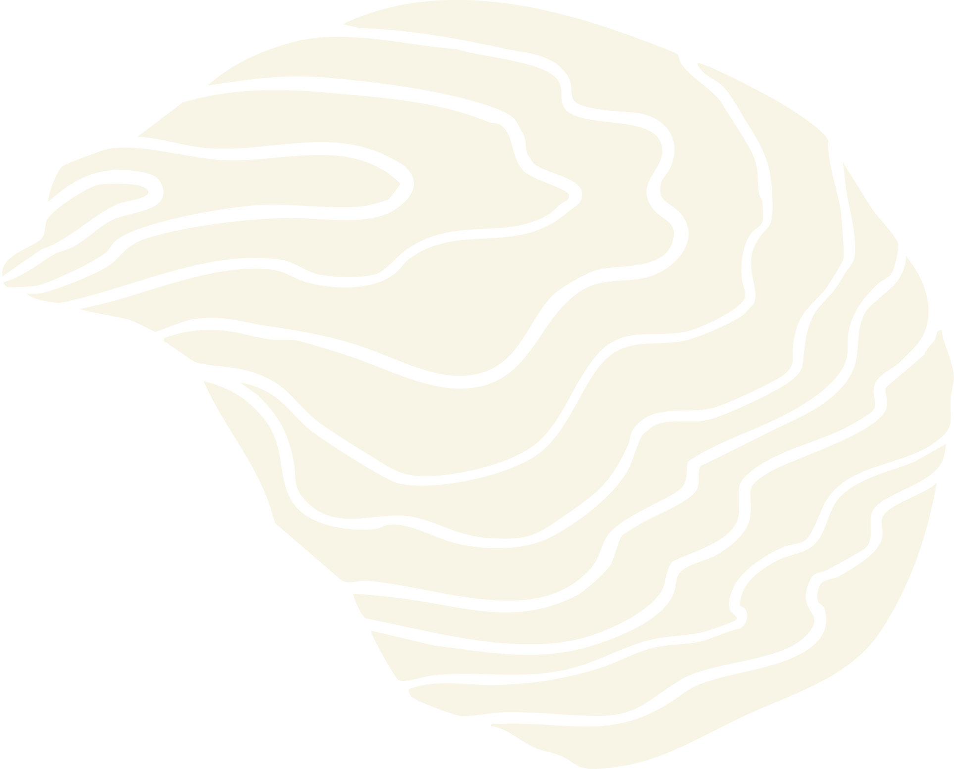 Line drawing of a seashell with curving, wavy lines on a black background.