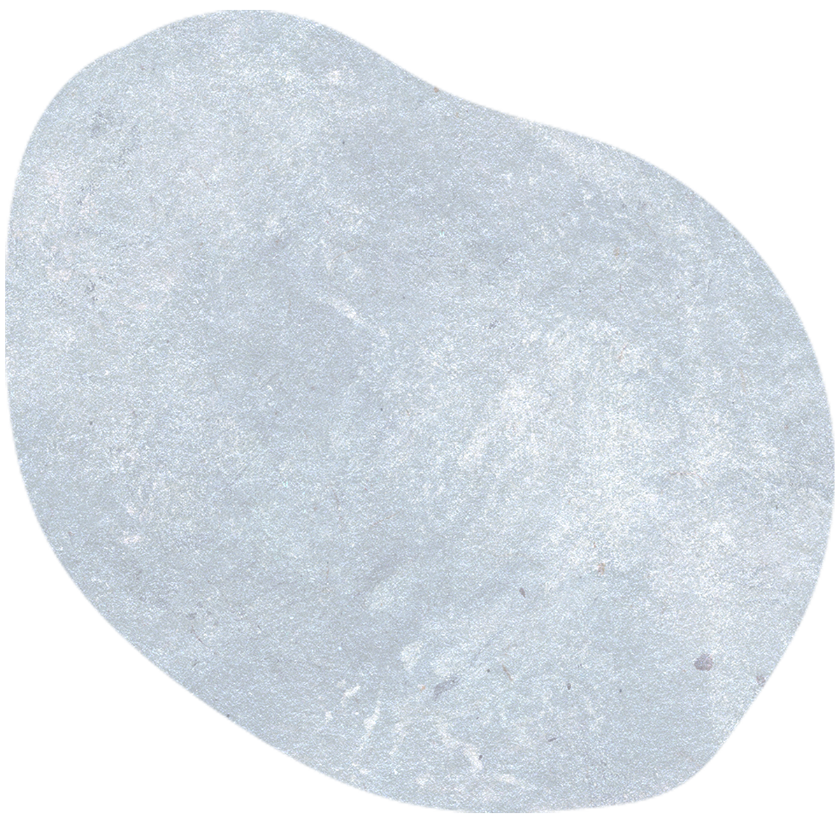 A single blue oval shape with texture.