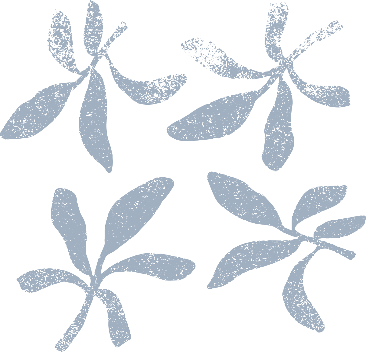 Pattern of light blue leaves.