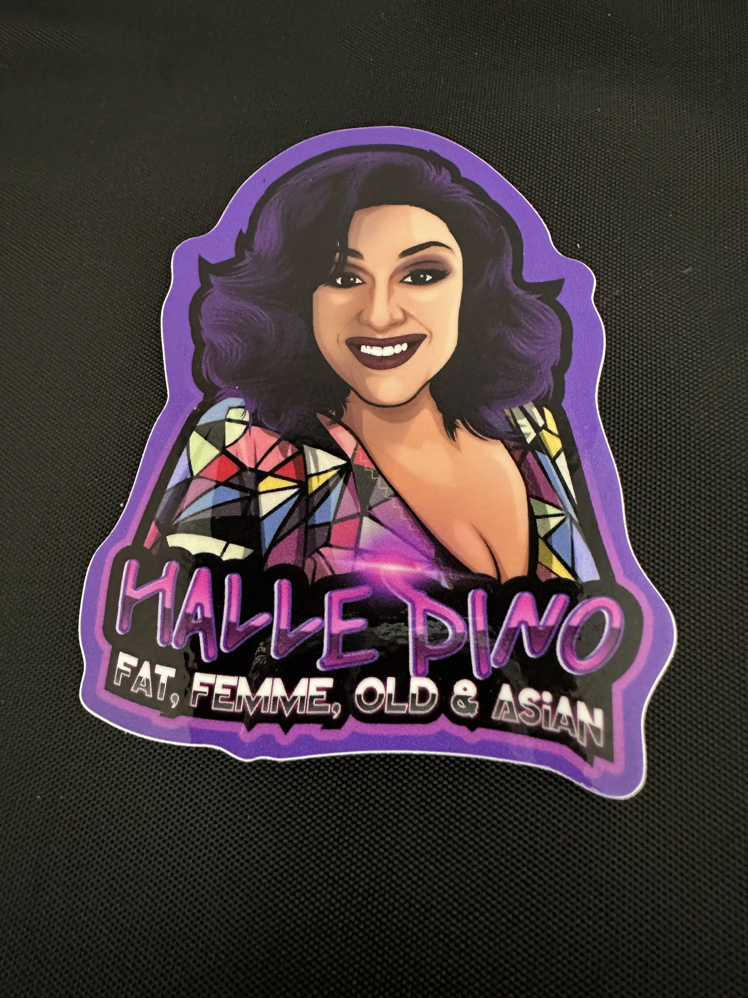 Halle Pino Fat Femme Old & Asian 3.5" Vinyl Sticker