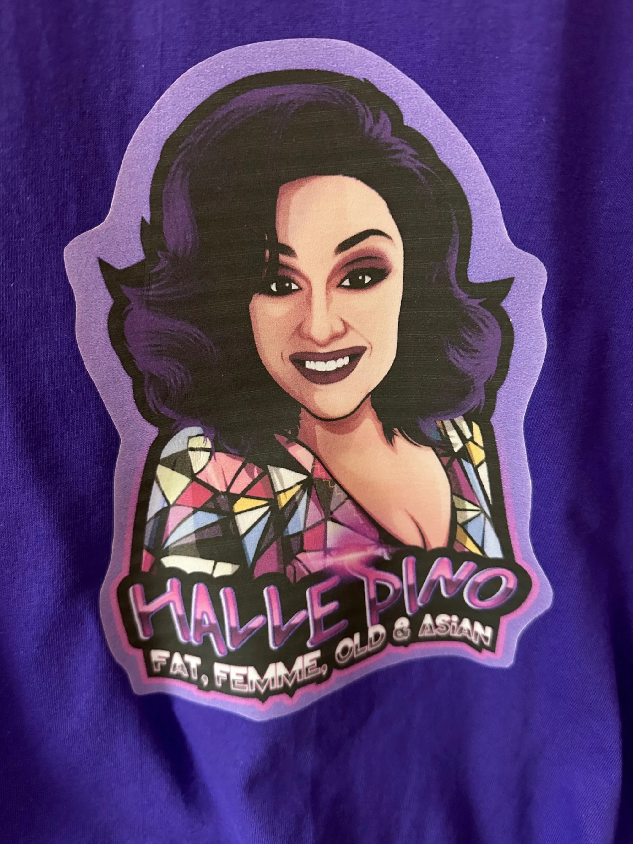 The Halle Pino Fat, Femme, Old & Asian Logo T-Shirt