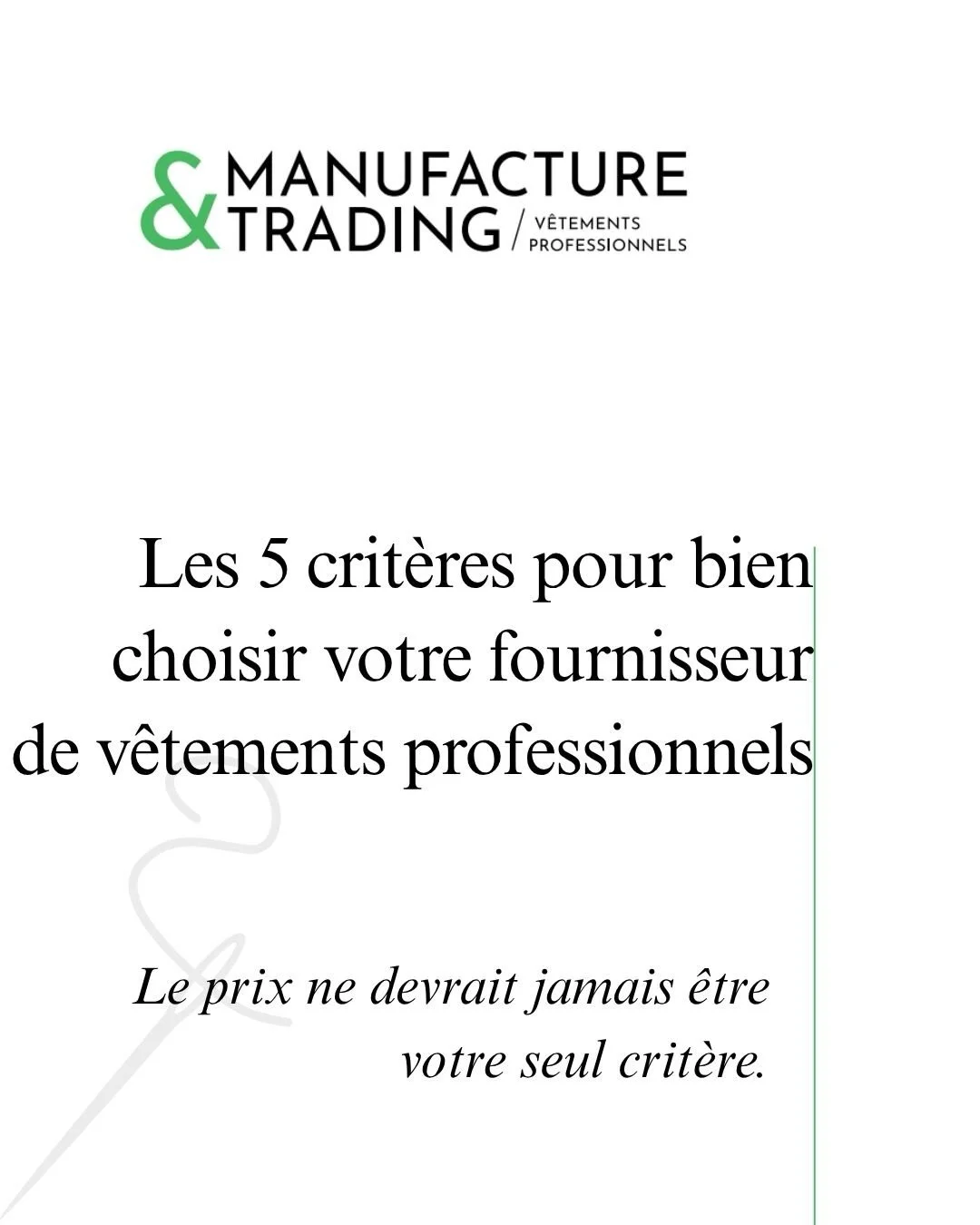 Choisir un fournisseur de v&ecirc;tements professionnels, ce n&rsquo;est pas seulement comparer des tarifs.
C&rsquo;est choisir un partenaire capable de comprendre vos besoins, de vous conseiller et de vous proposer des solutions adapt&eacute;es &agr
