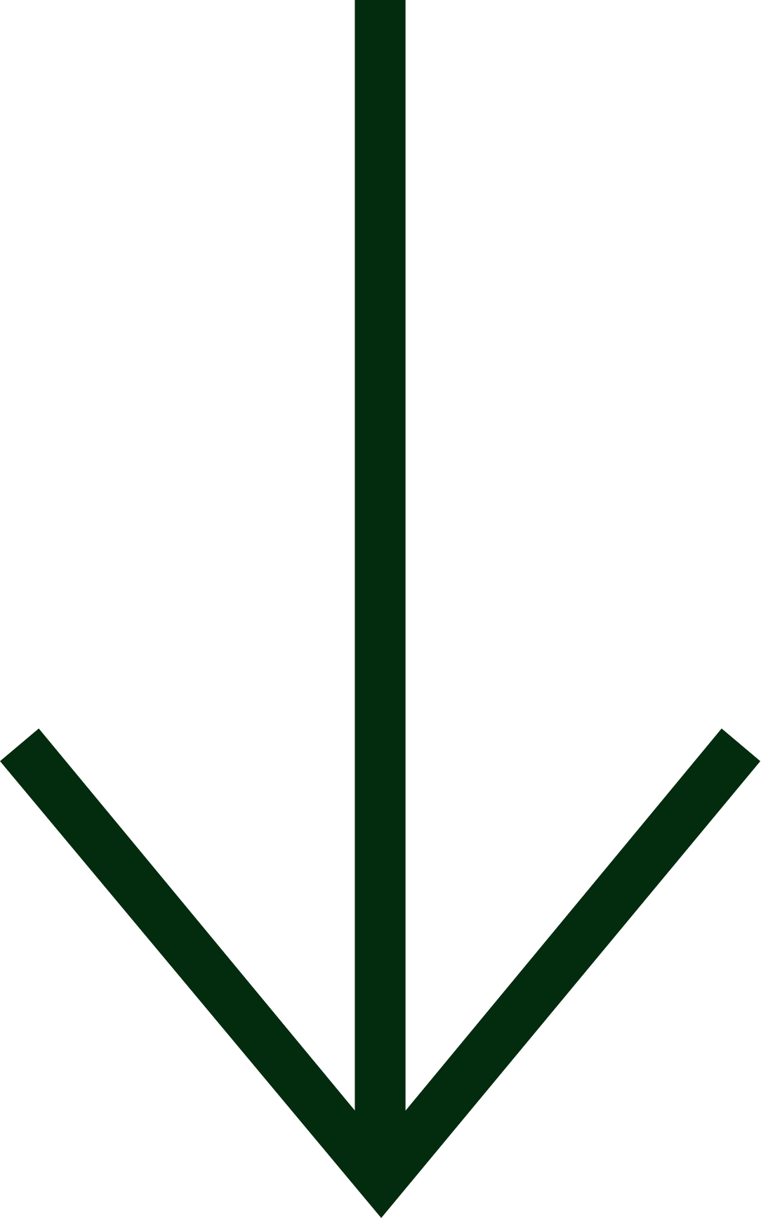 Flèche verte pointant vers le bas, symbolisant la direction ou le mouvement vers le bas.
