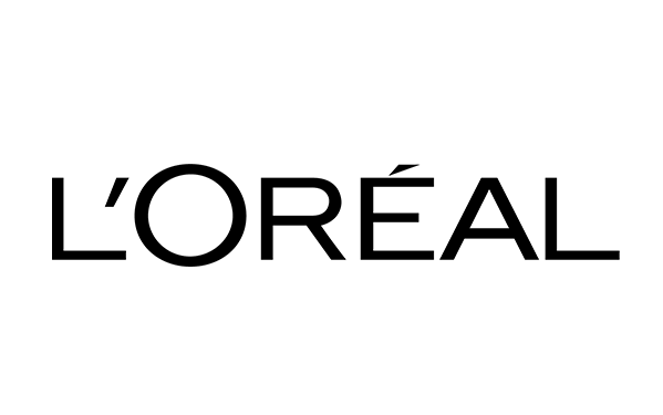 Logo de L'Oréal en noir sur fond transparent.