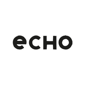 The word 'ECHO' in bold black letters on a white background.