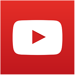 YouTube logo with a red background and white play button in the center