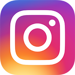 Instagram logo with a gradient background of purple, pink, orange, and yellow.