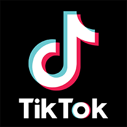 TikTok logo with a black background.