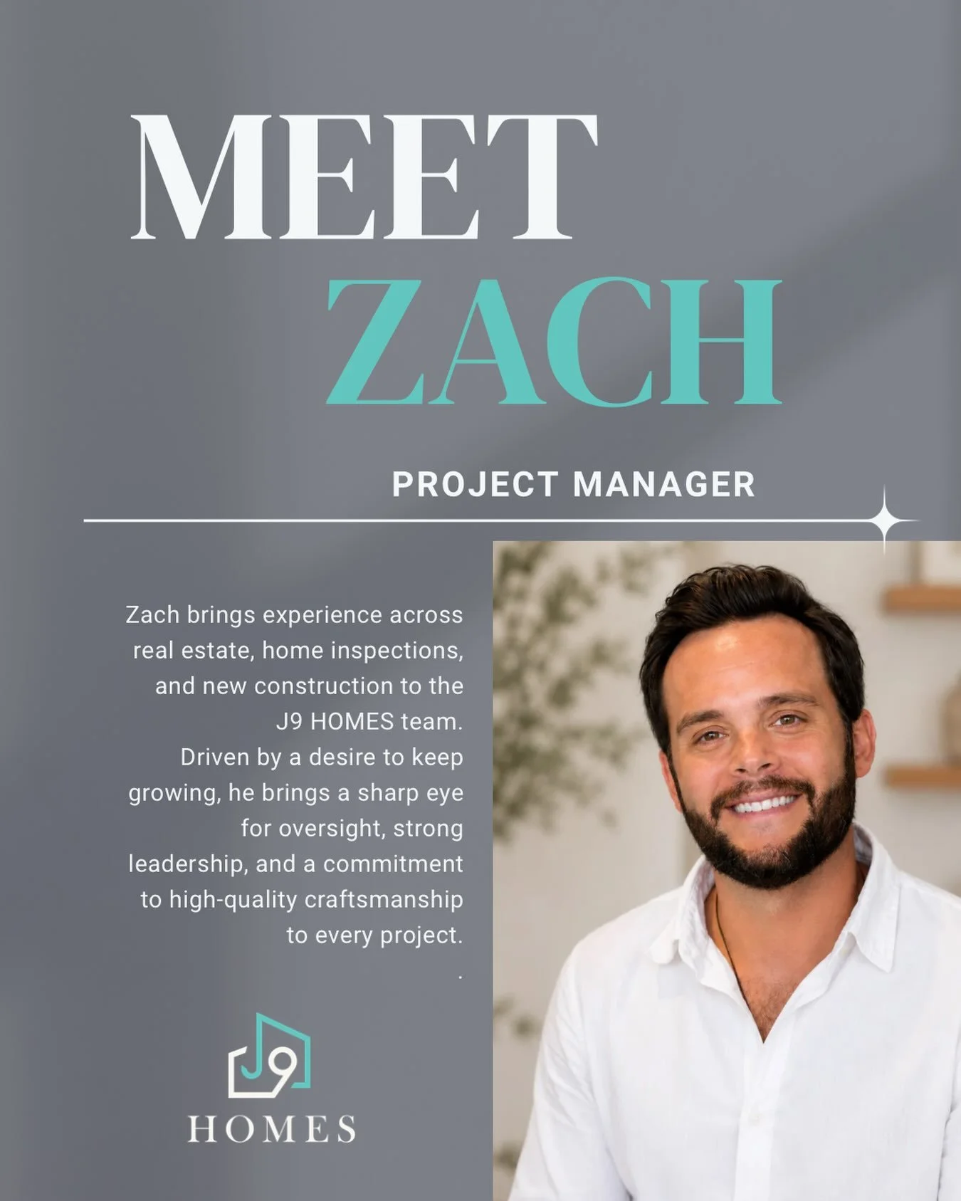 Meet Zach, a Project Manager with the J9 HOMES team. 👋
With experience spanning real estate, investment oversight, home inspections, and new construction, Zach brings a well-rounded perspective to every project. His path into luxury remodeling refle