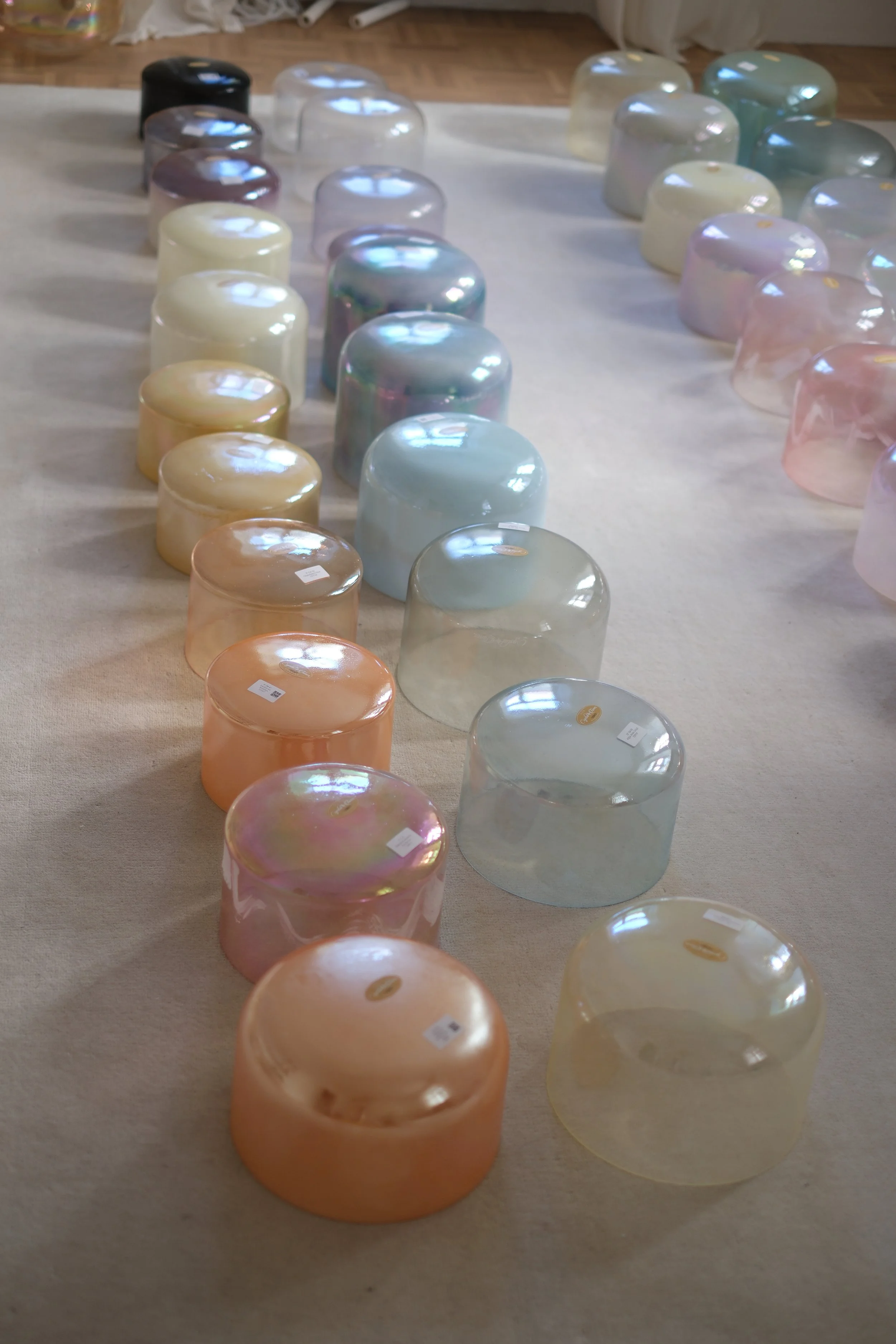 A crystal tones singing bowl