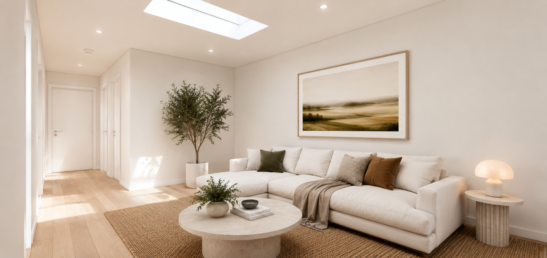 Custom-designed rumpus room in Melbourne home featuring functional family living spaces, natural light and timeless interior detailing