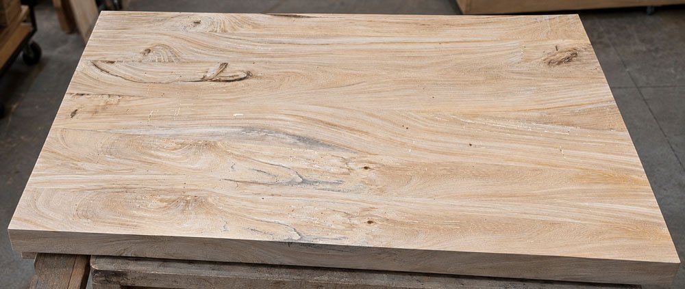 1¼-inch ash slab for mudroom bench and counter tops