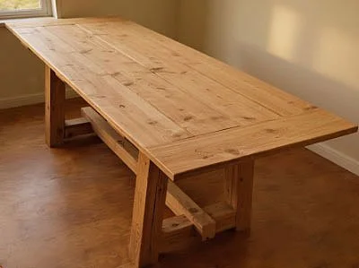 Custom handcrafted wood dining table