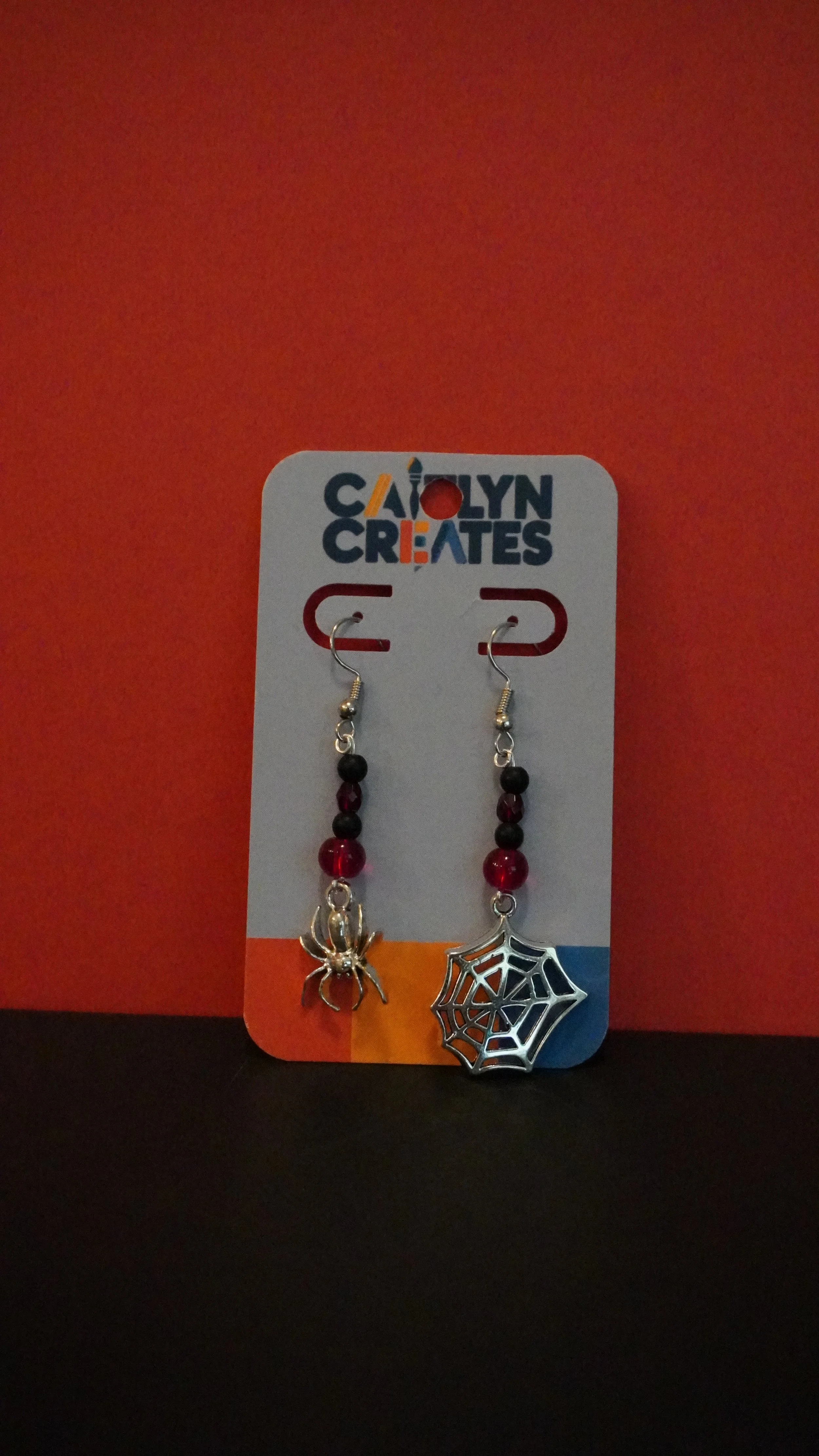 SILVER SPIDER EARRINGS
