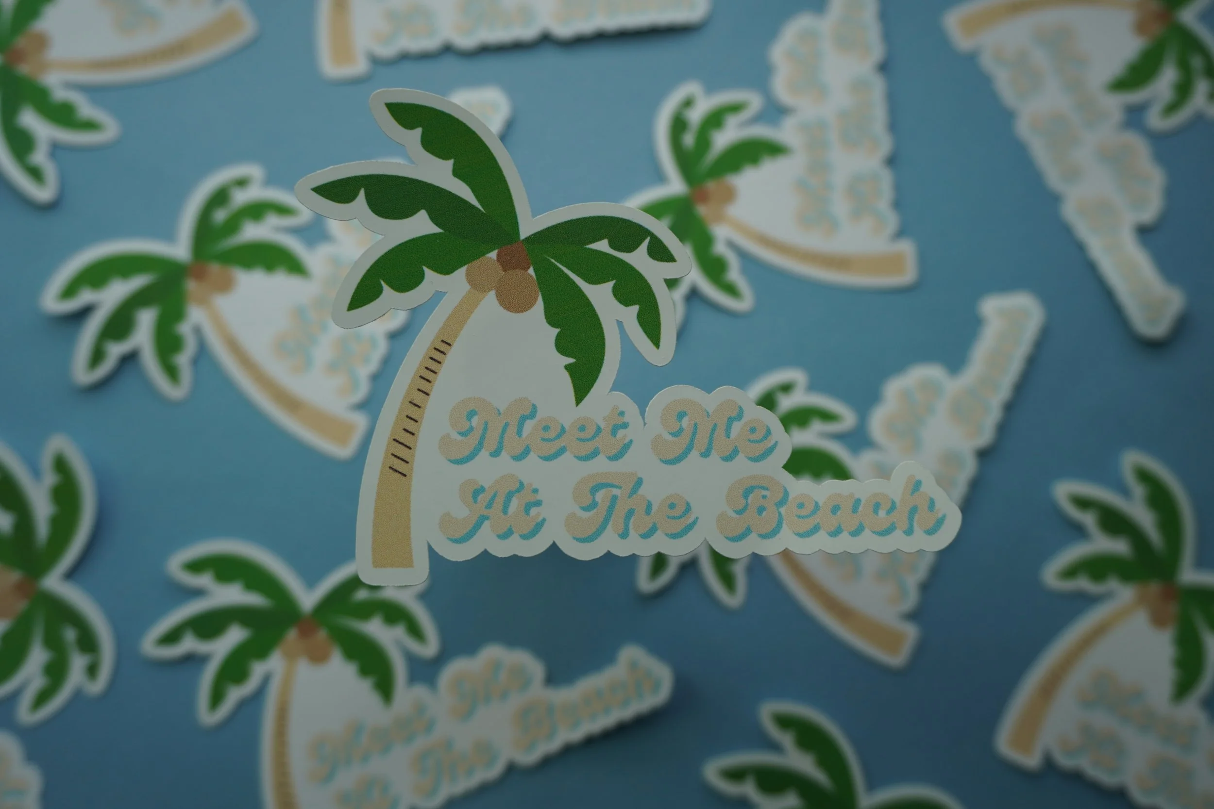 MEET ME BY THE BEACH WATERPROOF DIE-CUT STICKER