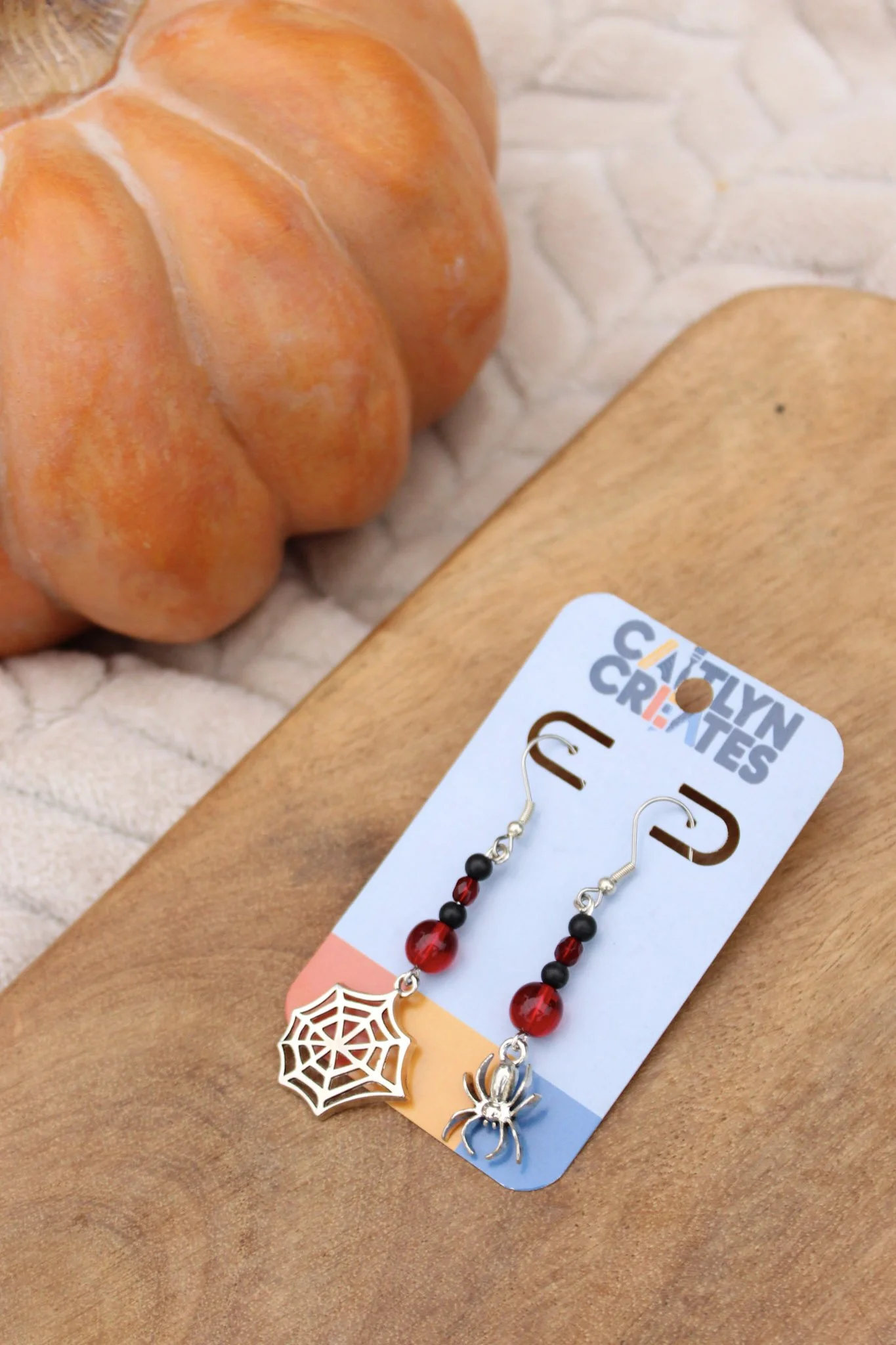 SILVER SPIDER EARRINGS