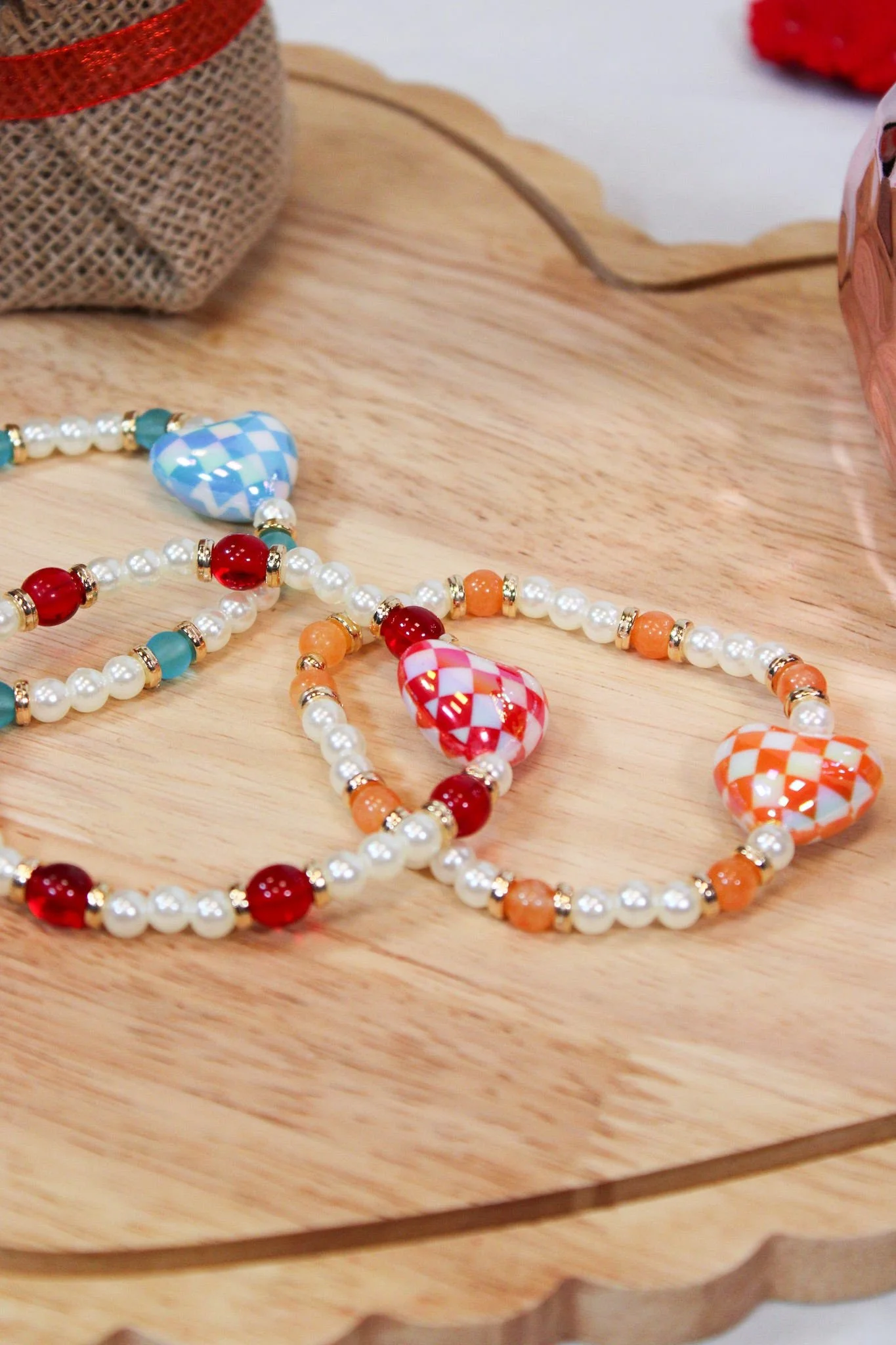 JUMBO HEART PEARL BRACELETS