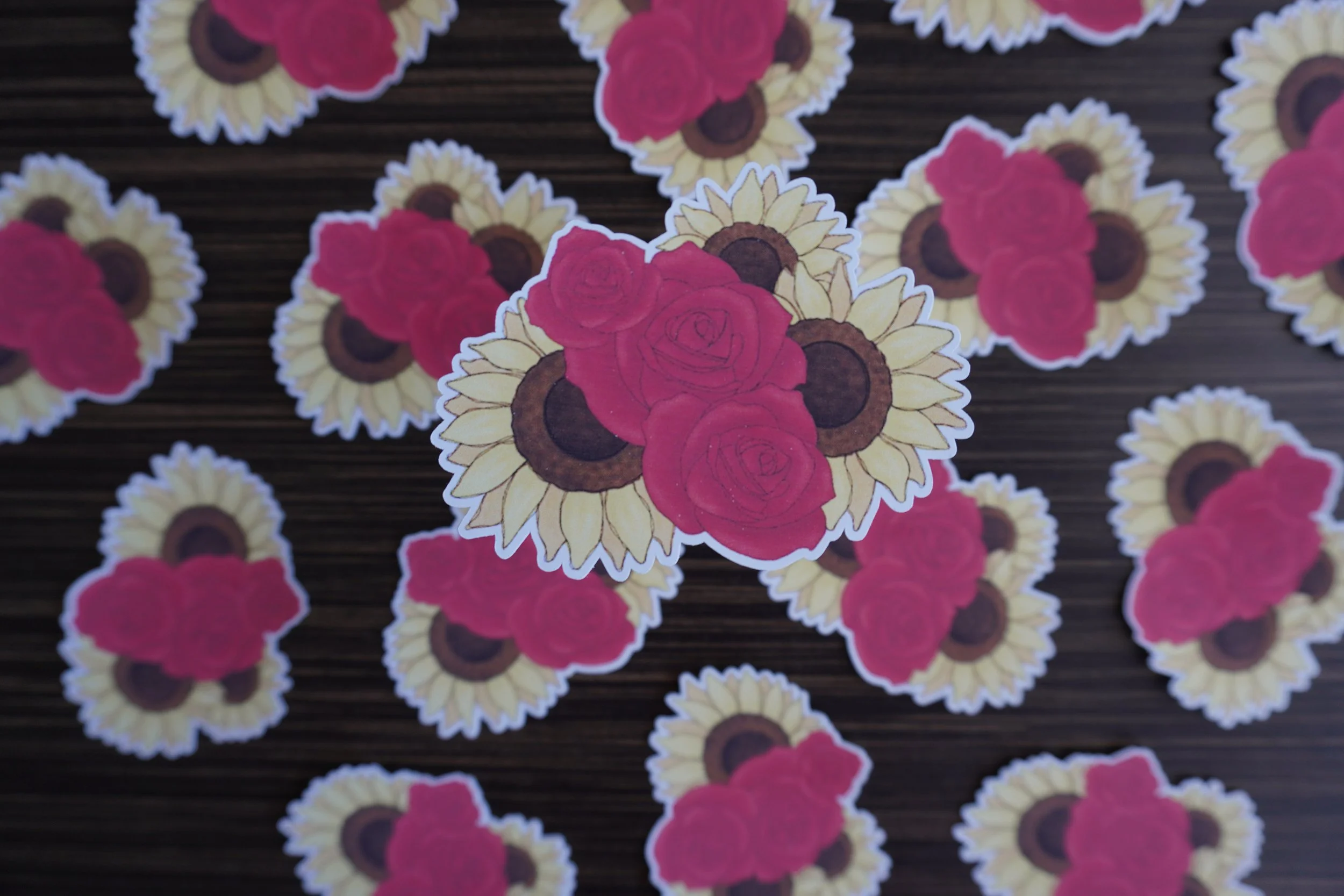 BUNCH OF FLOWERS WATERPROOF DIE-CUT STICKER