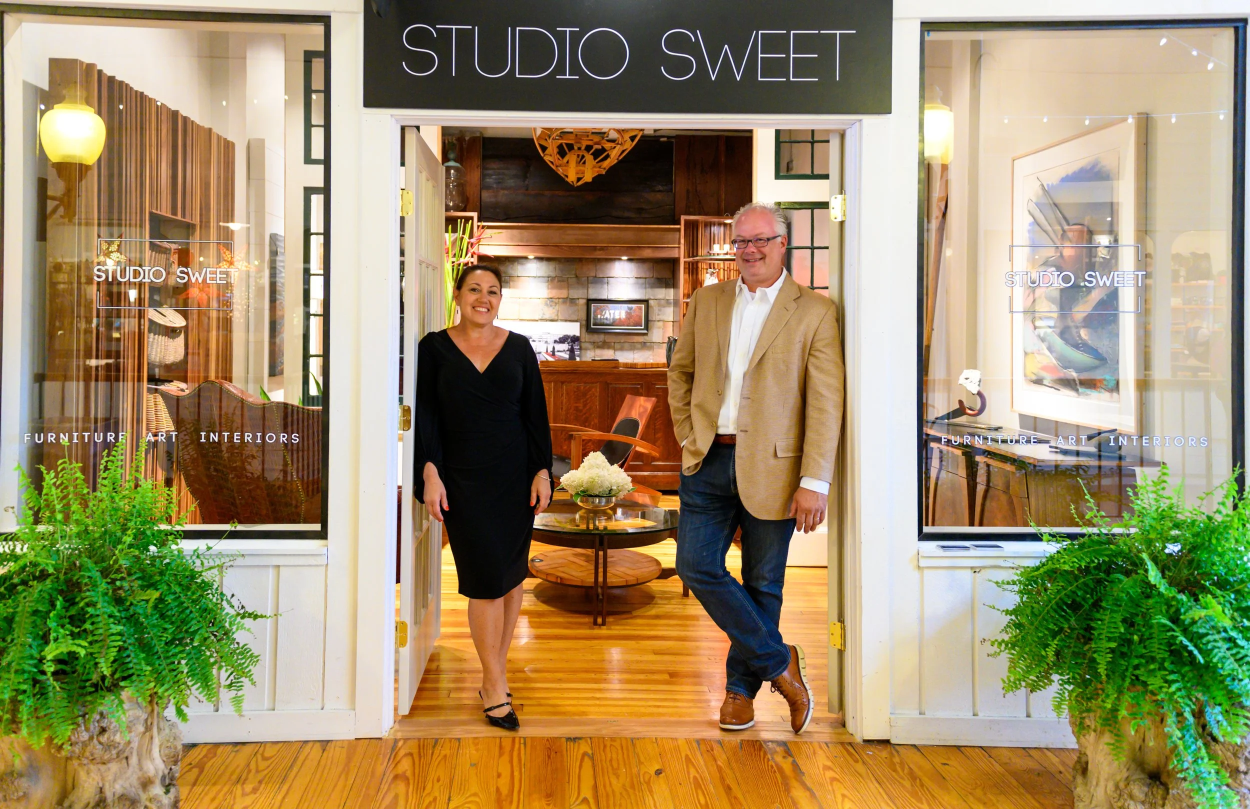 Jonathan and Tara outside of Studio Sweet Store