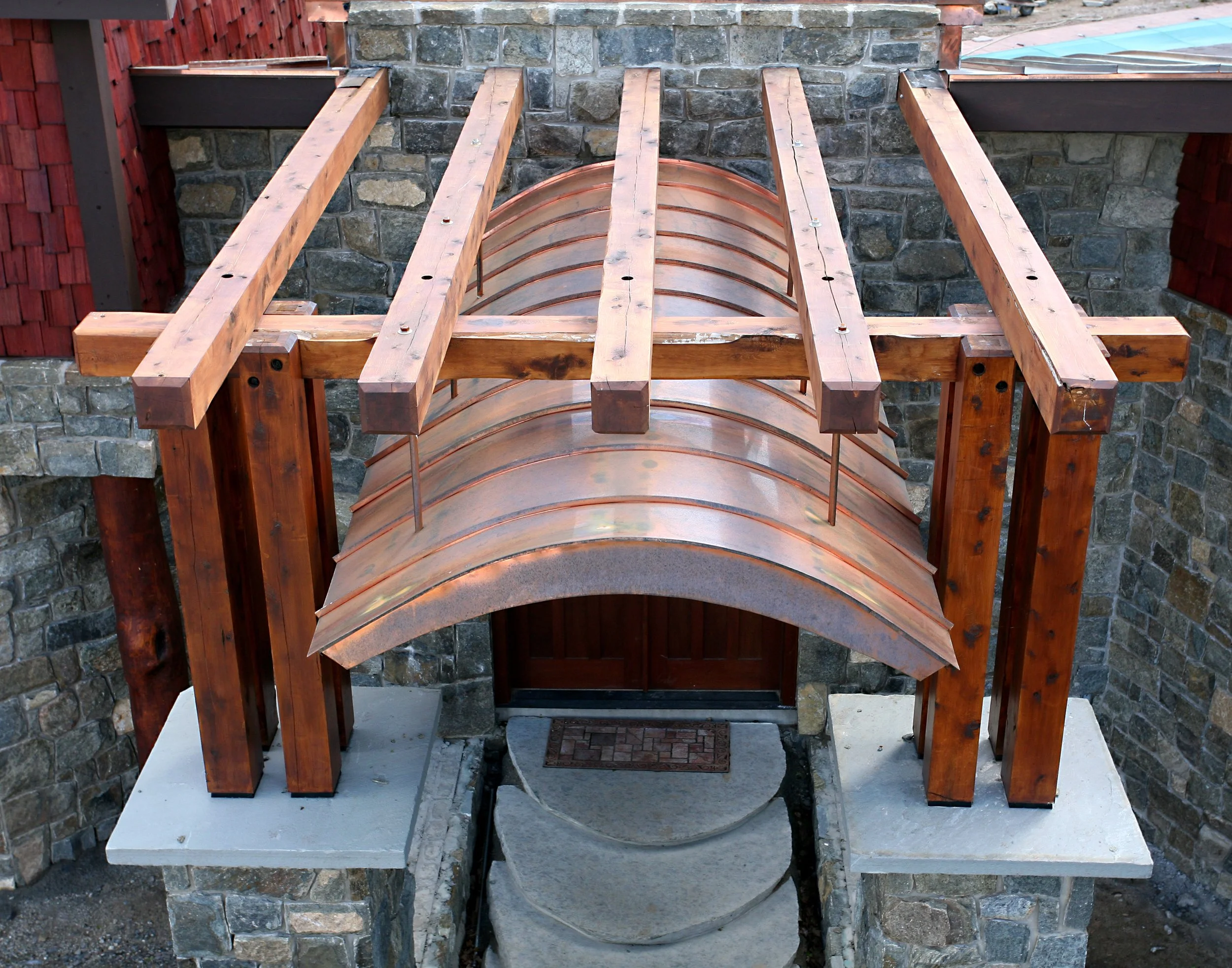 Copper roof Entry way