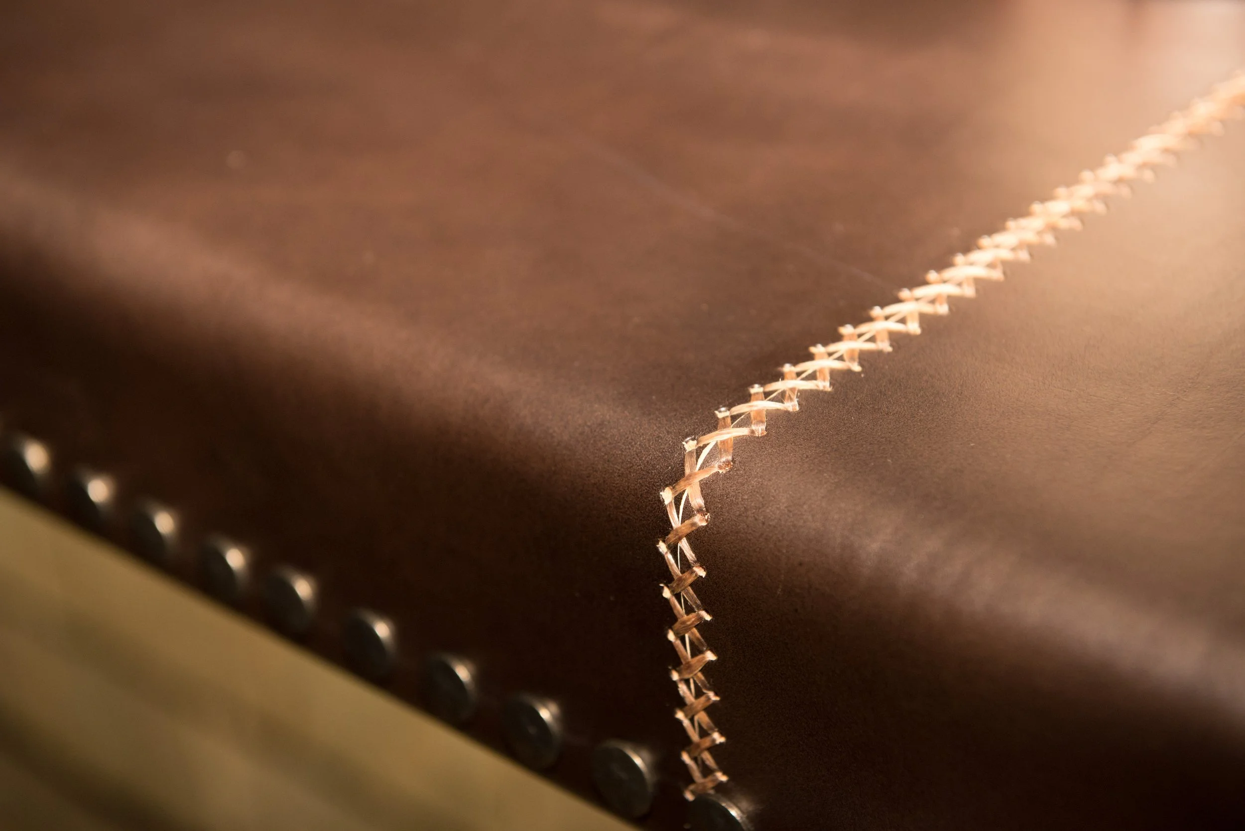 Leather stitching