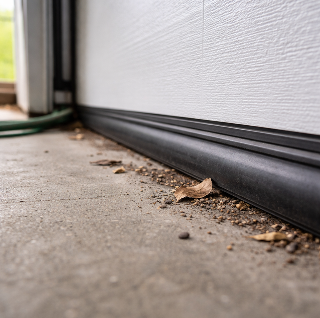 warped garage door weather seal blocking full close