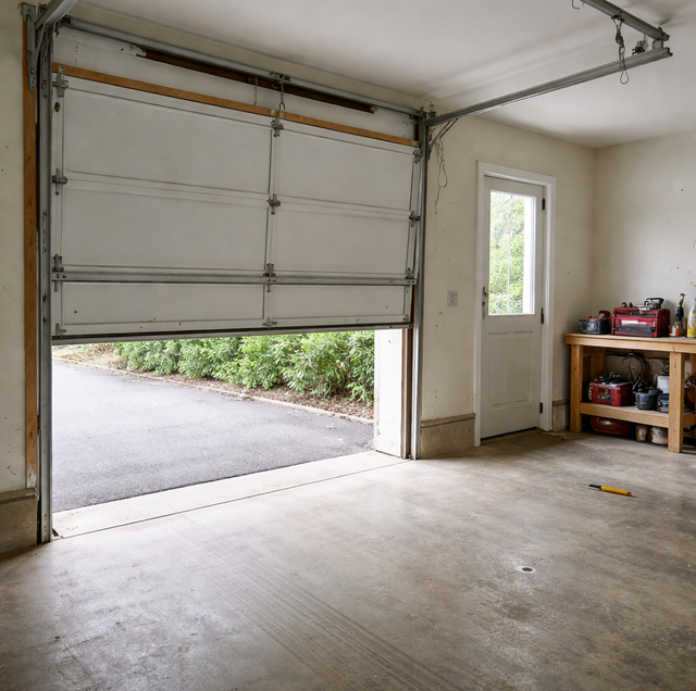 broken steel garage door torsion spring wrapped over door frame