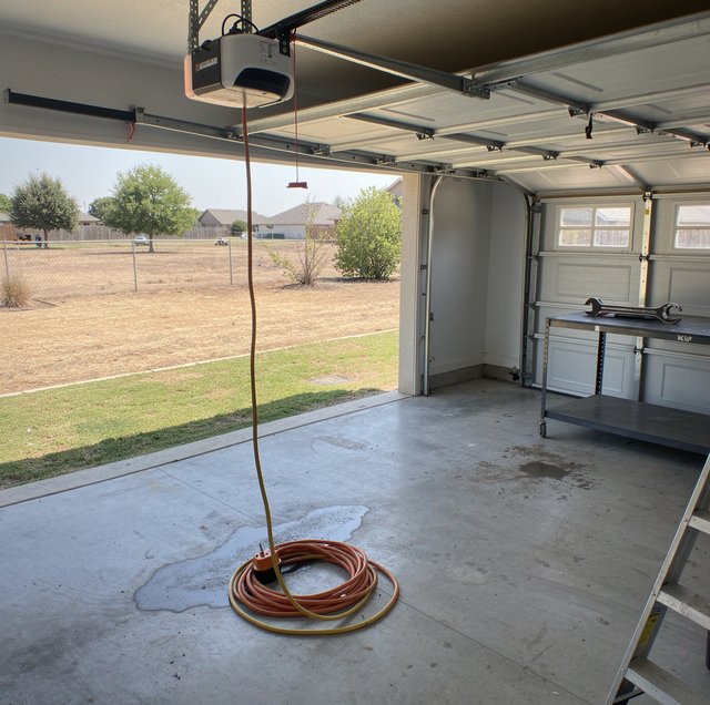 open garage door opener circuit board with exposed wiring