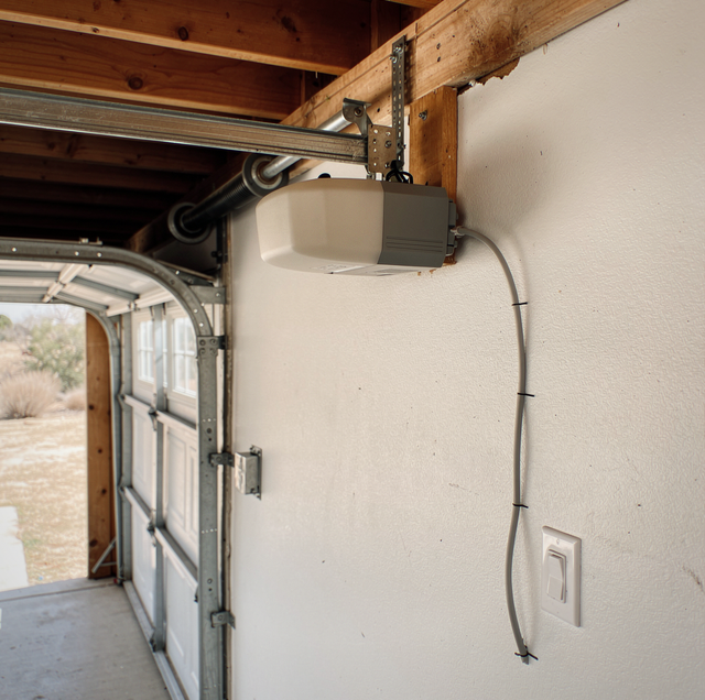 black garage door opener circuit board with scorched capacitor