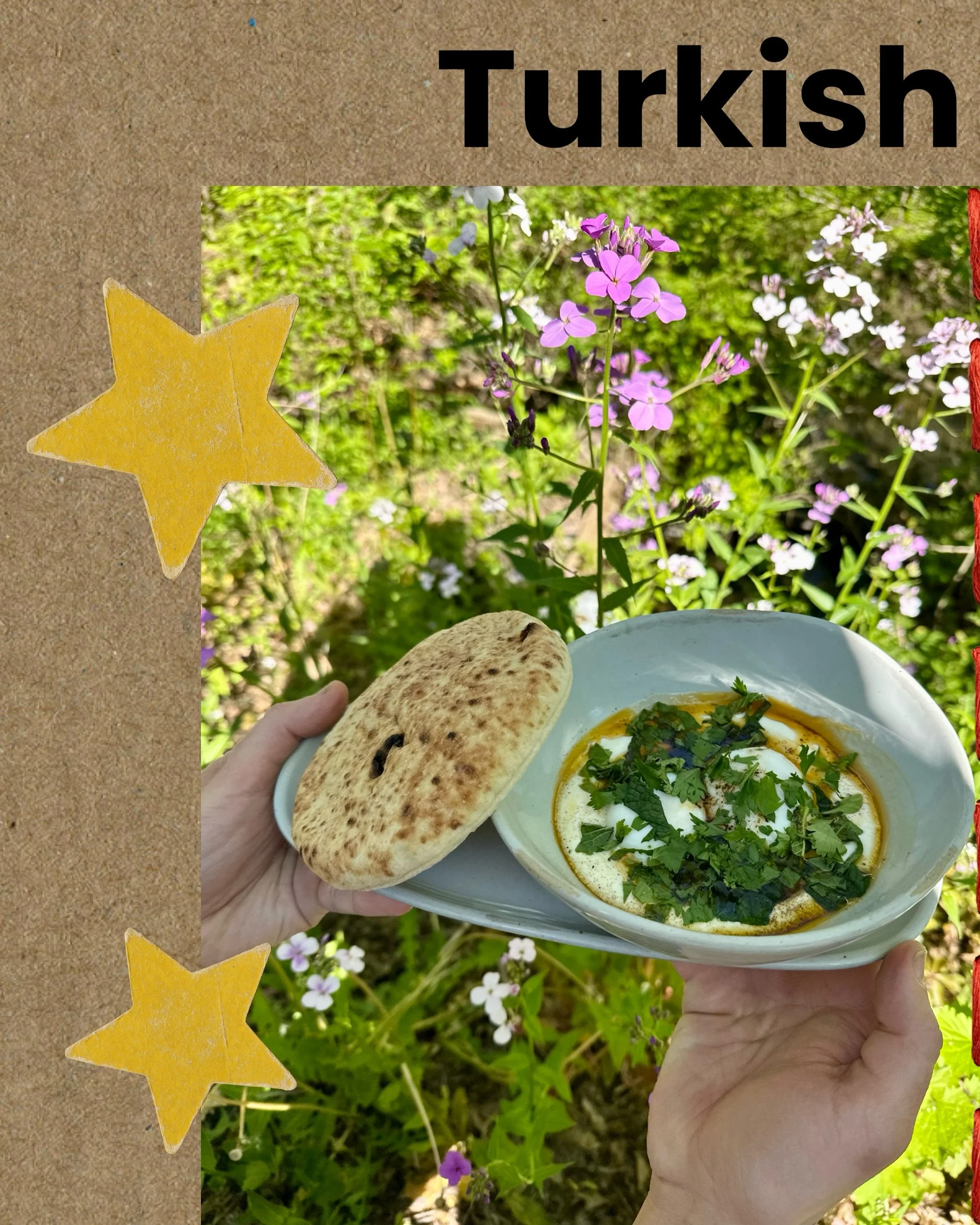 Spring food drop #3!!! 
🥗🍳🌿☀️🌈🍋
Poached eggs with za&rsquo;atar chili butter, fresh pita, and a lemon garlic yogurt with mixed herbs. A perfect springy, light, savory breakfast. Come try some :-)