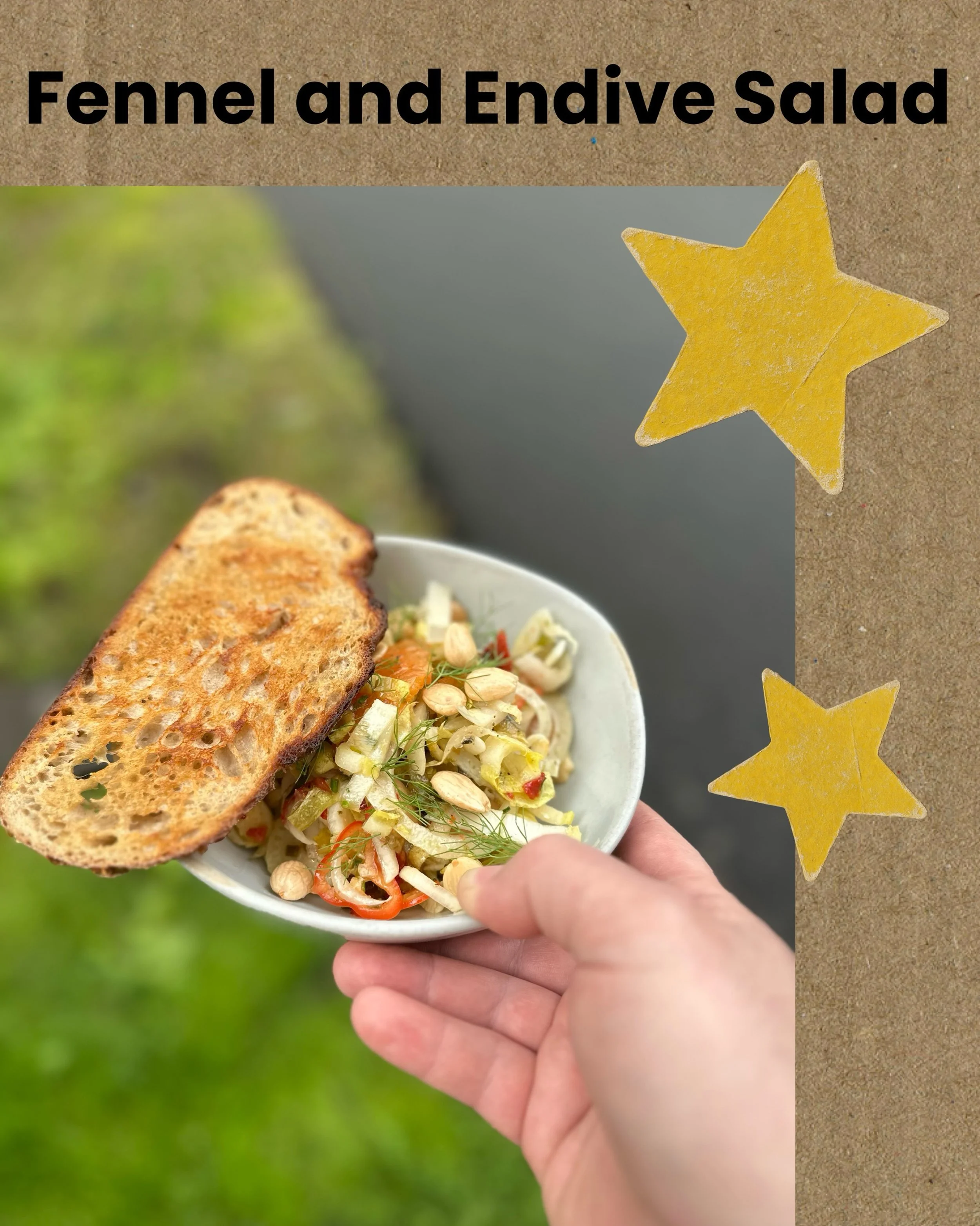 Summer food drop #2! 🫛🌈🍅🌿🌸🩷

It&rsquo;s a fennel and endive salad with gigante beans, Cara Cara oranges, Freso chili, almonds and dressed with cava vinegar and olive oil.

Like beans and greens, but cold! Soooo&hellip;..salad 😄