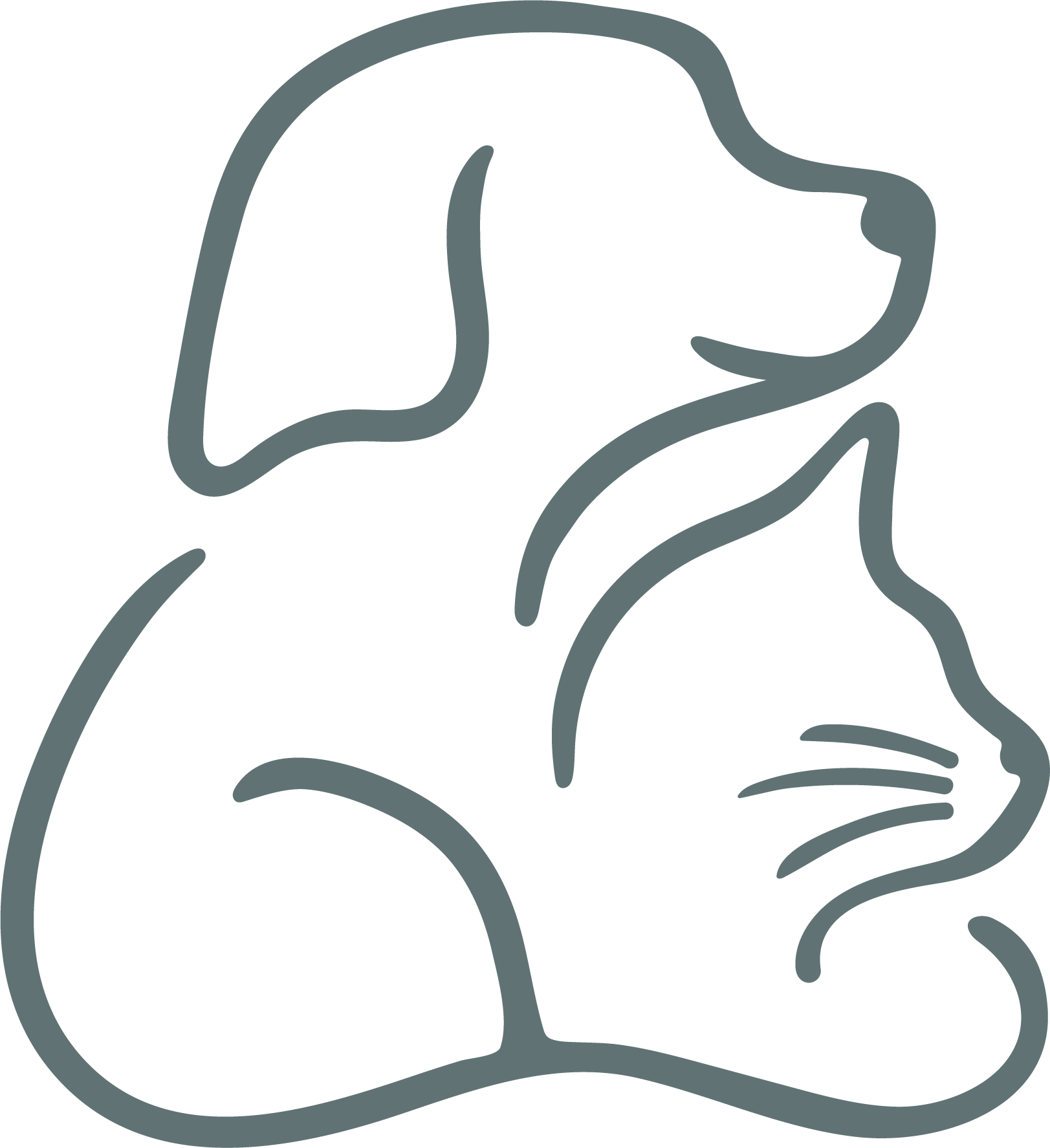 Southpaws teal cat and dog icon
