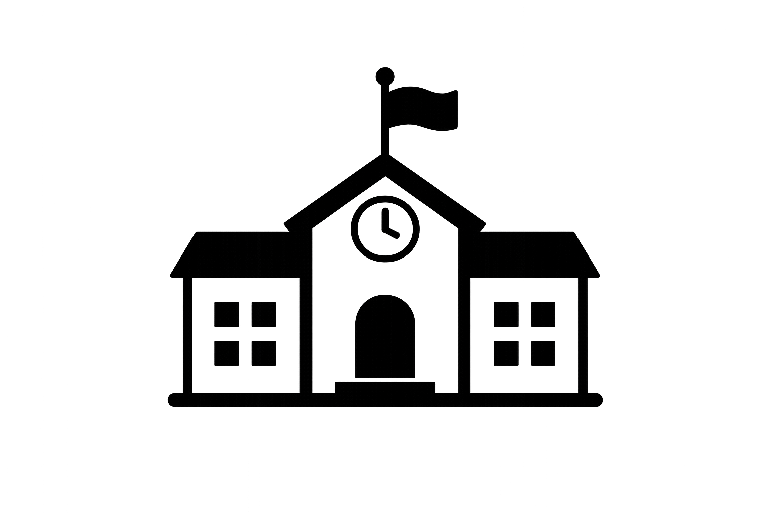 Simple black icon representing schools and educational programs.
