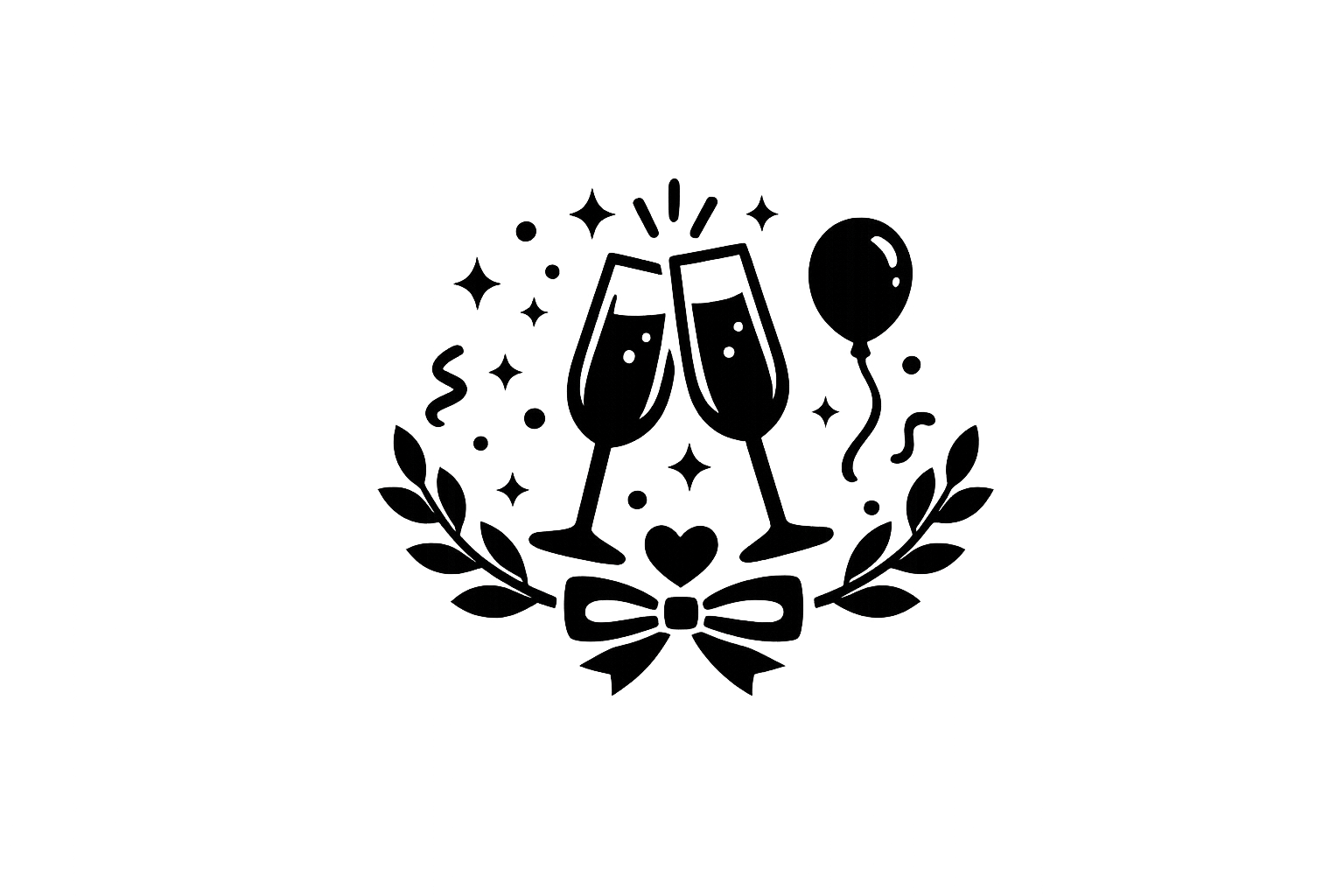 Simple black icon representing private celebrations, birthdays, and special events.