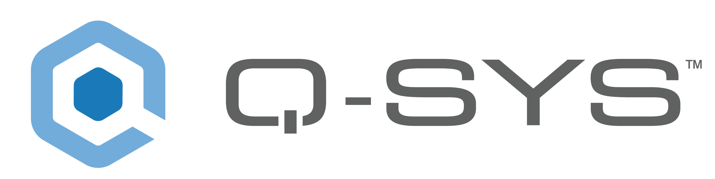 Q-OSYS logo with a blue hexagon and stylized text.