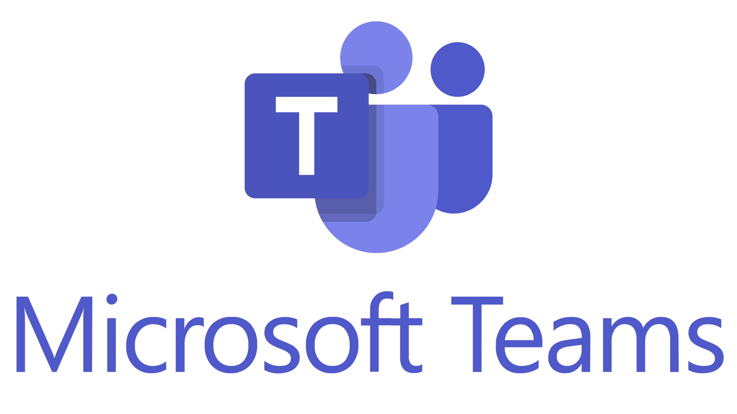 Microsoft Teams logo with a stylized 'T' and text below that reads 'Microsoft Teams' in blue.